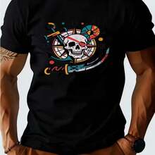Printed T-Shirt For Men And Women - Black - View 1