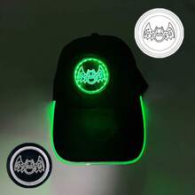 Sombrero fluorescente LED de fibra óptica, gorra de béisbol brillante de neón, suministros de fiesta de baile, sombrero de Rap de hip hop, accesorios de Club, disfraz - 06 amarillo - Ver 18