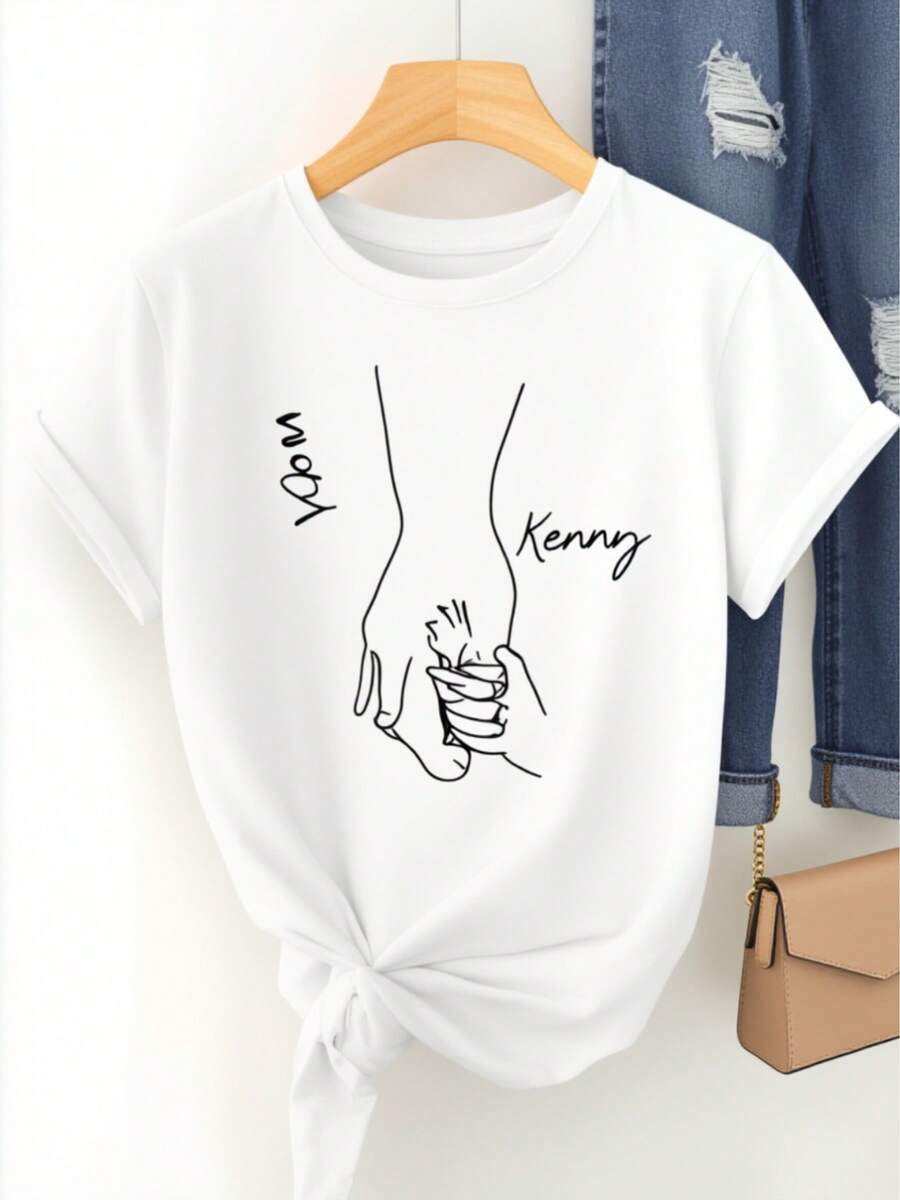 Camiseta de manga corta de cuello redondo blanco de las mujeres, camiseta de verano casual, suave y transpirable, adecuado para casa, vies y - un regalo perfecto para el día de la madre y lascua, ropa elegante con un diseño minimalista