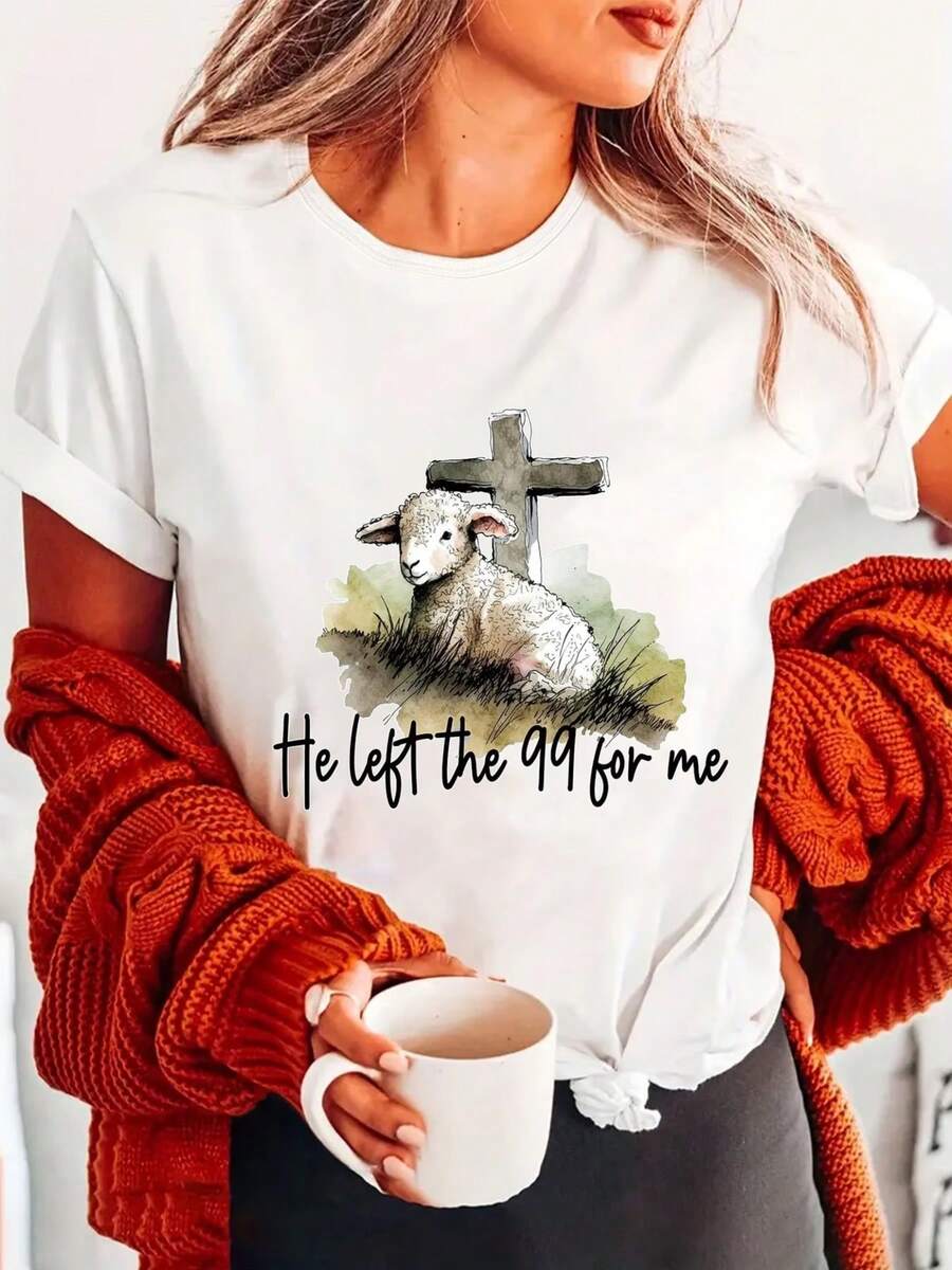 Camiseta de cuello redondo pura de la mujer del Día de la Madre deiernes Santo con un diseño minimalista, cómoda y transpirable, adecu para el uso casual diario, que muestra un estilo elegante l, una necesidad para las fiestas de verano, envío local, impresión 2D
