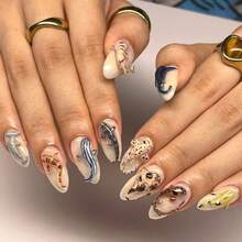 3D Three-Dimensional Shark, Hot-Selling In Europe And The United States, Wearing Nail Art, Fashionable Personality, Bump Almond Nail Art Explosion, Wearing Fake Nails - 3XB1-14369[30片/] - 查看 1