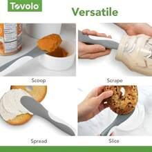 Tovolo Herramienta para preparar comidas de cocina para cortar rebanadas y raspar blanco/gris - Blanco - Ver 4