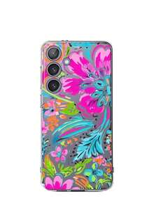 1 Piece Fashionable Blue Flower Design Soft Phone Case, Compatible With IPhone, Honor, , Galaxy A04e/12/A13/A14/A34/A50/A52/A53/A54/S21/S22/S23/S24/S25/S25Ultra, 6A/7A/8A, 12T/13T, Waterproof, Shockproof, Dropproof, Scratch-Resistant, International Version, Not The Domestic Version - 無色 - 查看 6