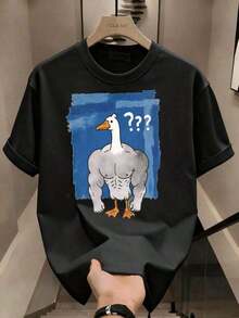Camiseta gráfica oversized para hombres, pantalones casuales versátiles de algodón, de manga corta, de ajuste holgado y favorecedor, trajes deportivos súper estilosos para hombres BVQ6 Y2k  Camiseta Camisa De - Blanco - Ver 1