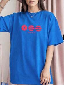 Blouses For Valentine's Day, Bangtan Come Back T-Shirt, World Concert Tour T-Shirt, Suitable For Army, Album T-Shirt, Gift For Fans Of, Army T-Shirt, Bangtan Jung Kook T-Shirt, Women's Round Neck T-Shirt, 100% Cotton, Loose And Comfortable, Summer Tops, White Top. - 藍色 - 查看 5