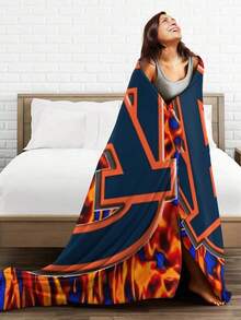 Auburn Merch Tigers Throw Blanket Warm Blankets Breathable Air Conditioner Blanket For Car Classic Outdoor Blankets For Picnic For All Season - 黑色 - 查看 4