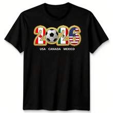 Camiseta Unisex de Fútbol para Fanáticos del Fútbol, Diseño Gráfico de Inglaterra - Negro - Ver 1