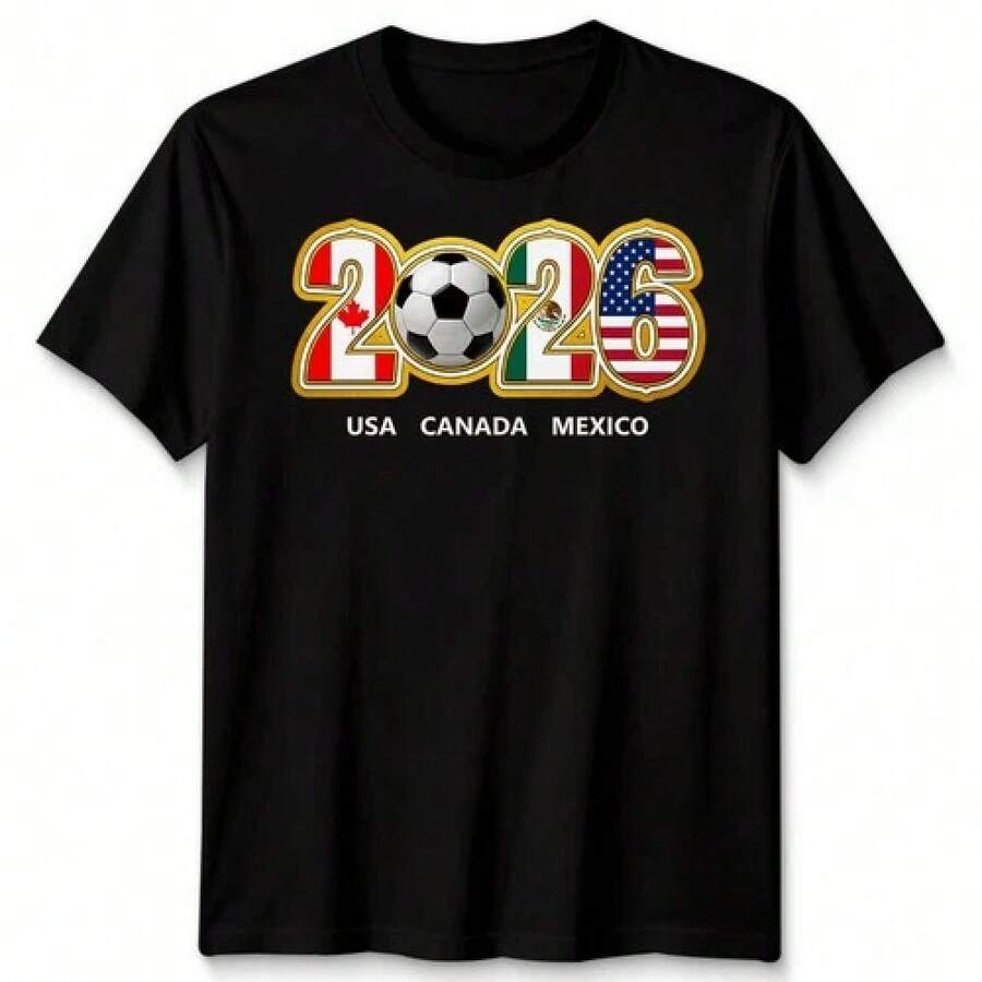 Camiseta Unisex de Fútbol para Fanáticos del Fútbol, Diseño Gráfico de Inglaterra - Negro - Ver 1