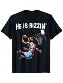 It's A Rizzi Jesus Easter Basketball Jersey For Boys And Girls, Men And Women, Women's Blouses, Tops, Blouses, Women's T-Shirts, Women's Tops, Unisex. - 黑色 - 查看 6