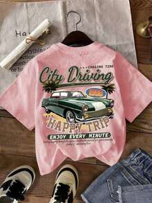LIGHTNESS Conjunto de 1 Pieza con Diseño Racing California.El diseño casual y sencillo incluye una camiseta de manga corta con cuello redondo hecha de 100% algodón. - Negro - Ver 3