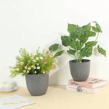 1个哑光仿石花盆，室内花盆，陶瓷花盆，花瓶，阳台植物盆，家居装饰，大容量植物生长栽培盆，室内装饰花瓶 - 升級款 - 查看 8
