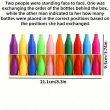 21 piezas Juego de rompecabezas de botellas de colores, incluye entrenamiento de memoria y lógica, juego de mesa de estrategia de combinación de colores, contiene 21 botellas codificadas de colores y caja de almacenamiento, adecuado para reuniones familiares, noches de juego, fiestas de cumpleaños - Multicolor - Ver 5