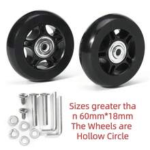 1 Pair Luggage Spinner Wheels Replacement With Tools Low Noise Suitcase Rubber - Black - View 4
