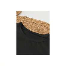 YOCASA Camiseta Casual de Verano para Mujer, con Cuello Redondo, Ajustada y Manga Corta, con Estampado de Pintura al Óleo, Floral, Corazón, Cereza y Patrones de Letras. Tejido Casual Simple, Estilo Deportivo, Ideal para Uso Diario y Citas de San Valentín. - [Negro] - Ver 4