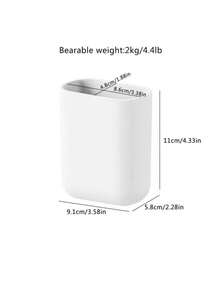 1pc Toothbrush Holder Wall Mount, Self-Adhesive Bathroom Storage Rack, Home Decor For Bathroom, Autumn/Back To School Decoration - White - View 4