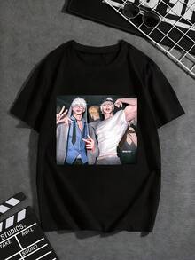 Deeka Unisex-T-Shirt För Män Och Kvinnor, Tryckt Med Filmkaraktärer I Actionposer, 100 % Bomull, Mjuk, Oumbärlig För En Avslappnad Look Oavsett Säsong, Mångsidig Stil För Alla årstider, Prisvärd För Vardagsbruk Och Perfekt Present Till Fans Och Vänner - 220 G, Lös Och Bekväm. - Back - View 1