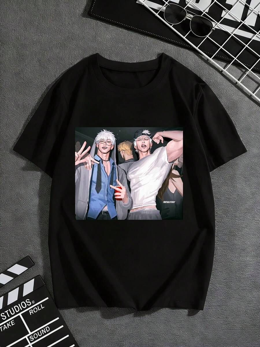 Deeka Unisex-T-Shirt För Män Och Kvinnor, Tryckt Med Filmkaraktärer I Actionposer, 100 % Bomull, Mjuk, Oumbärlig För En Avslappnad Look Oavsett Säsong, Mångsidig Stil För Alla årstider, Prisvärd För Vardagsbruk Och Perfekt Present Till Fans Och Vänner - 220 G, Lös Och Bekväm. - Back - View 1