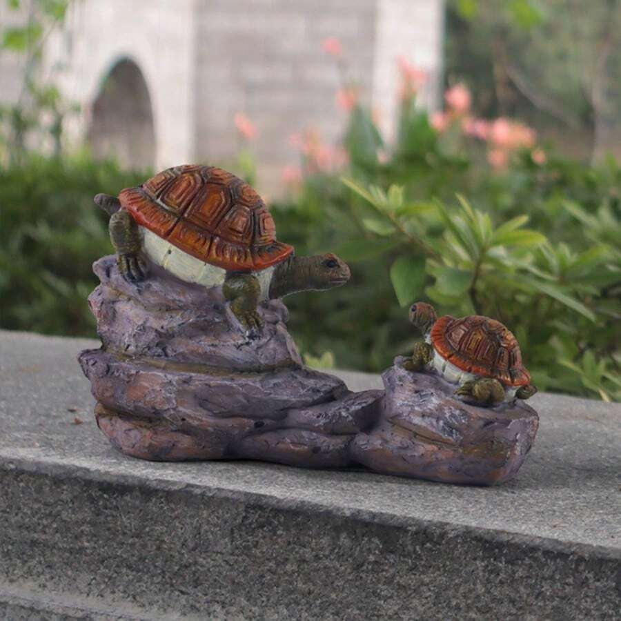Mother & Child Animal Sculpture, Creative Resin Statue, Yard & Garden Decor - A - View 1