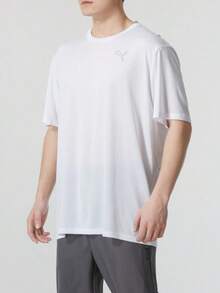 PUMA Crew Neck Solid Color Breathable Short-Sleeve T-Shirt, Men's, White - White - View 2