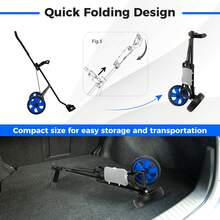GOFLAME 2-Wheel Golf Push Pull Cart Folding Golf Trolley With Scoreboard - Blue - View 5