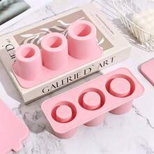 1pc Silicone Ice Cube Tray With Lid, 20oz Capacity, Easy Release, Suitable For Freezing Cocktails, Whiskey, Beverages, Coffee, Pink - Multicolor - View 6