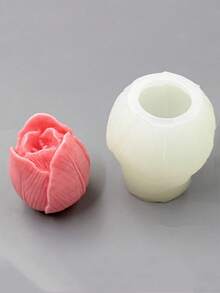 Khuôn silicon hình hoa tulip số 6, dùng làm nến, sáp thơm, thạch cao, xà phòng, đồ trang trí nhà cửa. - A-trắng - Xem 5