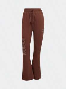 Adidas Fashionable & Versatile Women's Flare Drawstring Pants - Brown - View 1