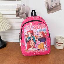 Hasbro 1个卡通K-POP：女巫狩猎少女组合学生背包，时尚印花儿童大容量书包 - 彩色 - 查看 11