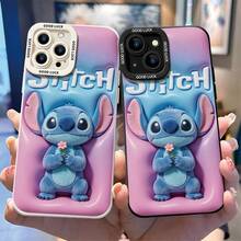 Disney Lilo & Stitch Phone Case, Flower Stitch Protective Cover. Compatible With IPhone 17, 16, 15, 14, 13, 12, 11 Pro Series And Galaxy S22, S23, S24, S25 Models, Featuring Plush-Style Stitch Holding A Pink Flower, Set Against A Pink-To-Blue Gradient Background With "Disney Stitch" Text, Perfect For Fans Of The Hawaiian Alien, Ideal For Birthdays, Holidays, Anniversaries, Graduation Gifts, Or Any Special Occasion To Surprise Family, Friends, Classmates, And Loved Ones. - 白色 - 查看 3