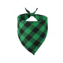 Cute Pet Dog Bandana, Saliva Bib, Triangle Scarf, Allows Dogs To Be Happy, Suitable For Pets At Home, Plaid Dog Scarf, Reversible Checkered Bib Scarf, Washable Christmas Dog Scarf, Accessories For Boys And Girls, Birthday Gift, Green/Black/Blue/Red Square Dog Bib, Reversible Scarf, Adjustable, Suitable For Small To Large Dogs And Cats (Checkered Size Random) - Multicolor - View 9