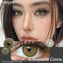 FRESH LADY 1 Cặp kính áp tròng màu xanh lá cây, màu sắc tươi sáng, lý tưởng để đeo hàng ngày, đi làm, đi nghỉ mát và trang điểm dự tiệc, 14.2mm, sử dụng được cả năm. - màu xanh lá - Xem 8