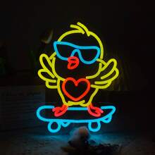 1 Peça Sinal de Néon com Formato de Raposa Fofo, Luz de Néon LED Multicolorida Alimentada por USB, Luz Decorativa de Parede para Quarto, Sala de Jogos, Sala de Homens, Sala de E-Sports, Decoração de Quarto Personalizada e Moderna, Arte de Parede de Jogador, Lâmpada Noturna Perfeita, Presente de Aniversário, Presente de Festival para Crianças, Meninos, Adolescentes, Fãs de Animais, Amigos e Família - luz policromática - Visão 15