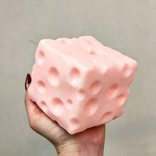 1pc Big Cheese Quishy,Squi-Shy Cheese Sugar Cube Squ-Ishy Sensory Toy, Slow-Rebound Shapeable Squeeze Ball Sensory Fidget Toy Relieves Stress FoAdults Desk - Hồng - Xem 3