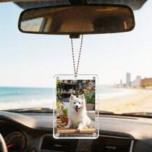New Magnetic Photo Clip For Car Rearview Mirror, Universal Acrylic Fridge Magnet, Transparent Magnetic Instant Camera Decor Frame, Car Rearview Mirror Photo Clip, Personalized DIY Car Decor Frame, Couple Gift, Pet And Family Memento Magnetic Clip, Holiday Gift - Rectangle - View 1