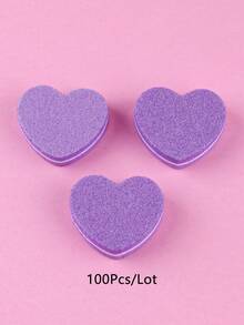 50/100Pcs Mini Heart Nail Buffer Blocks, Double Sided Washable Nail Files, 100/180 Grit Foam Nail Buffers For Natural Nails Shaping Polishing Manicure Tools - Multicolor - View 8