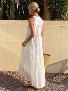 Vestido casual blanco de mujer para vacaciones, nuevo atuendo de verano para crucero de mujer estilo bohemio - Blanco - Ver 2