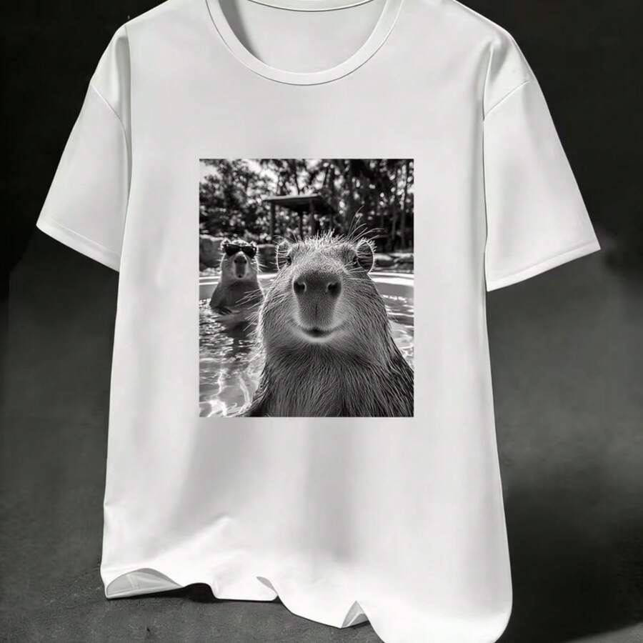 Camiseta impresa para hombres y mujeres - Blanco - Ver 1