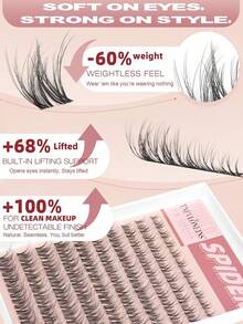 100pcs/Set Breeze Wispy Lash Extensions, Natural Fluffy Lash Extension Kit, D Curl Lash Extension Set, Lightweight Lash Extension Kit, DIY Individual Lash Cluster - D - View 3