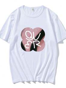 playeras de mujer QWER Band T-shirts for Fans Casual Summer Cotton Comfortable Tee-shirt Women Men Unisex O-neck Tshirts Streetwear Korean - Blanco - Ver 1