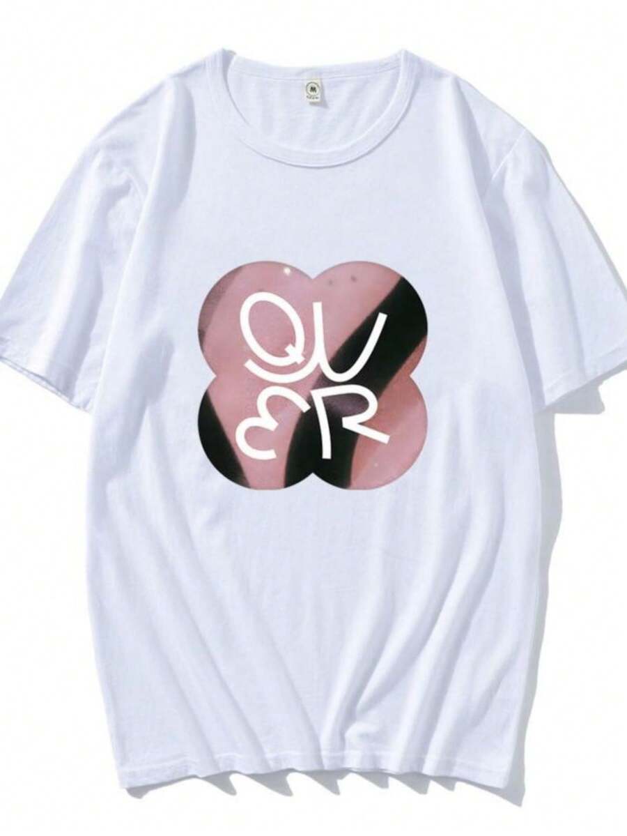 playeras de mujer QWER Band T-shirts for Fans Casual Summer Cotton Comfortable Tee-shirt Women Men Unisex O-neck Tshirts Streetwear Korean - Blanco - Ver 1