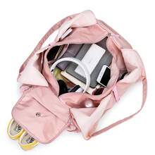 Bolsa de gran capacidad para mujer para gimnasio & viajes con compartimento para zapatos, bolsa deportiva ligera, cierre con cremallera, bolsa para yoga & entrenamiento de fitness, adecuada para gimnasio, correr y uso diario - Multicolor - Ver 3