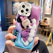 Disney Minnie Mouse Phone Case, Sleeping Minnie Protective Cover. Compatible With IPhone 17, 16, 15, 14, 13, 12, 11 Pro Series And Galaxy S22, S23, S24, S25 Models, Featuring Plush-Style Minnie Mouse Sleeping On A Cloud Against A Pink-To-Blue Gradient Background With "Mickey And Friends" Text, Perfect For Cozy Disney Fans, Ideal For Birthdays, Holidays, Anniversaries, Graduation Gifts, Or Any Special Occasion To Surprise Family, Friends, Classmates, And Loved Ones. - Black - View 5