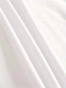 Conjunto de 1 pieza de camiseta casual de manga corta con cuello redondo para verano - Negro - Ver 5