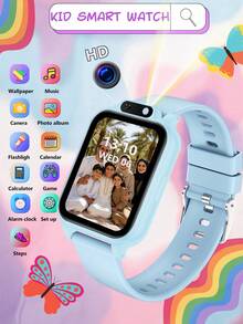 2025 Smart Watch For Teens, 300mAh Battery, 18 Educational Games Built-In, Touchscreen, USB Port, Camera, Pedometer, Calendar And Alarm - Multi-Color Silicone Strap, Sports Design, Suitable For Children Aged 6-12, Perfect Gift For Halloween And Christmas, Fun Learning Tool, Fashionable Teen Watch, Comfortable To Wear, Interactive Device, Designed For Teenagers - Multicolor - View 15
