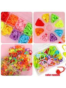 120pcs/Box Fabric Crochet Stitch Markers With Storage Box, Suitable For Knitting, Crochet And Handmade Sewing Tools (10 Colors Randomly Shipped) - A - View 10