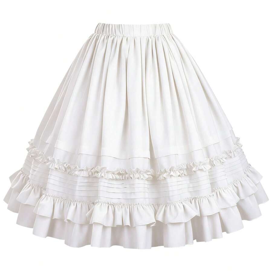 Cosplay Clothing - Retro Lace Mini Skirt White - View 1