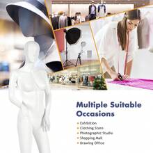 GOFLAME Mannequin Adjustable Torso Manikin Dress Form 177 Cm Realistic Female Full Body Model With Metal Base For Clothing Store Exhibition - A - View 3