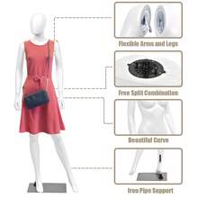 GOFLAME Female Full Body Model With Base Adjustable 177cm Mannequin Torso Manikin Dress Form For Clothing Store Exhibition - B - View 5