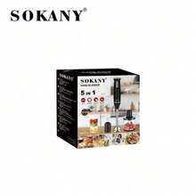SOKANY 5-In-1 Multifunctional Electric Mixer, 800W High Power Cooking Machine, Suitable For Beating Eggs, Mixing Meat, Making Baby Food And Juicing, Perfect For Home And Hotel Use, Also Suitable For Fruit Food Supplements - Black - View 9