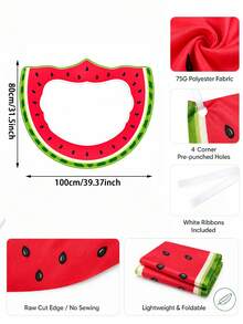 1 pieza Marco de fotos con forma de rebanada de sandía - Marco de selfie tropical de verano, soporte fotográfico plegable de poliéster para fiesta de piscina, barbacoa, fiesta de playa y luau - Accesorios para fotos de extraterrestres - Ver 4
